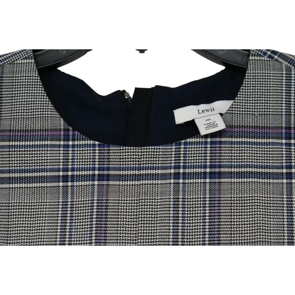 Lewit Blue Sleeveless Wool Plaid Shell Tank Small - Picture 5 of 6